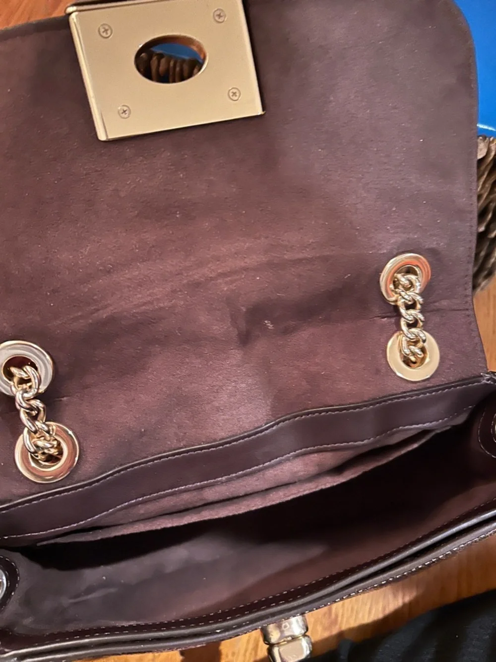 COACH Cassie Metallic Rose Gold Chain Crossbody Bag Crinkle Leather F38937 - Picture 11 of 14